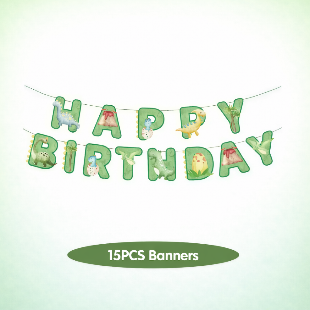 Kit Anniversaire Dinosaure Enfant – Décoration Complète avec Ballons Chiffres, Vaisselle (Assiettes, Gobelets), Cake Topper, Bracelets et Accessoires Fête