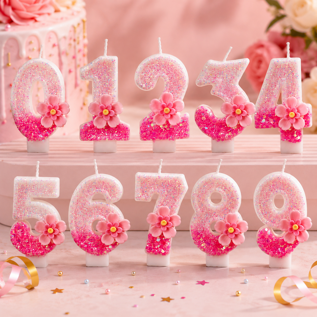 Bougie Anniversaire Numéro Élégante – Décoration de Gâteau