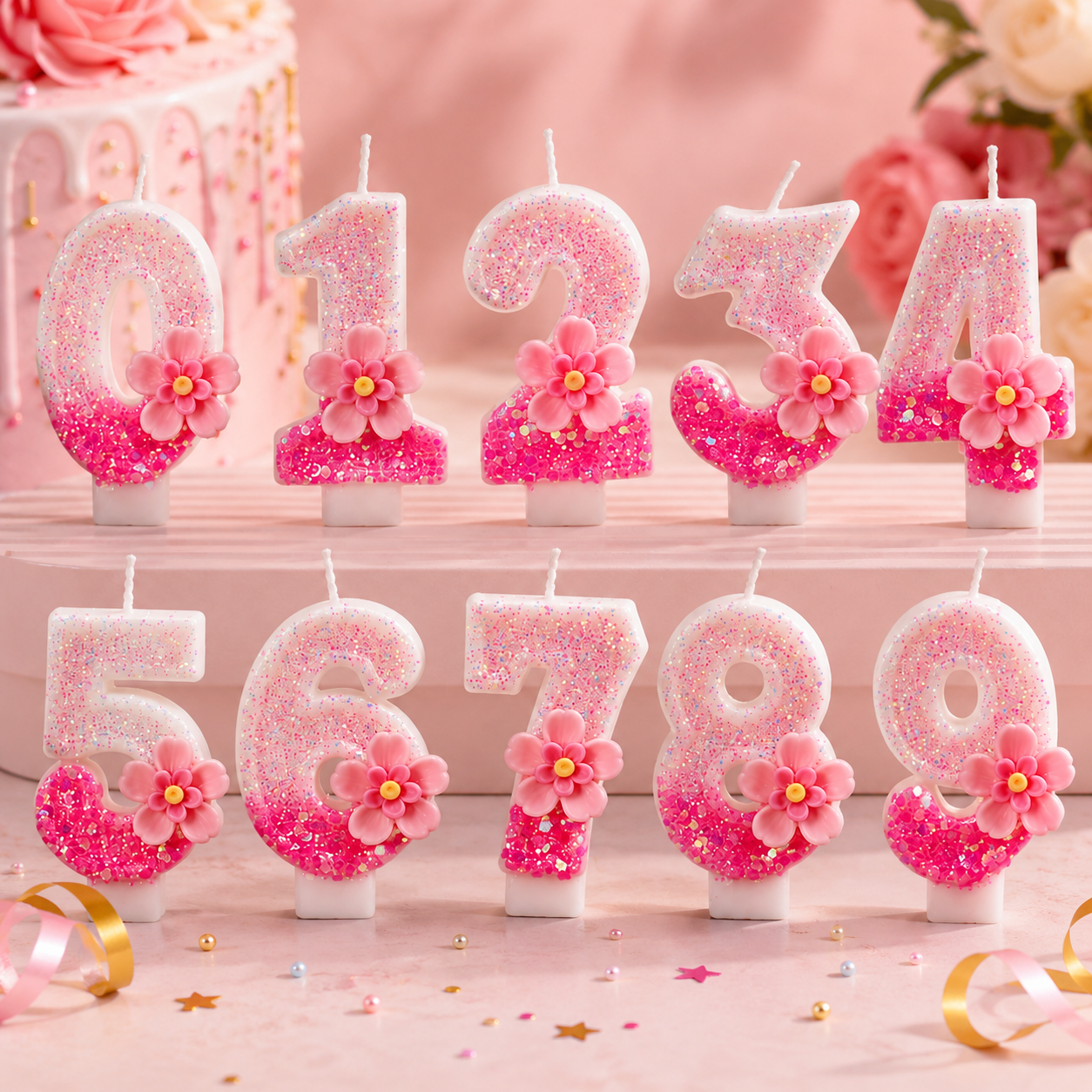 Bougie Anniversaire Numéro Élégante – Décoration de Gâteau