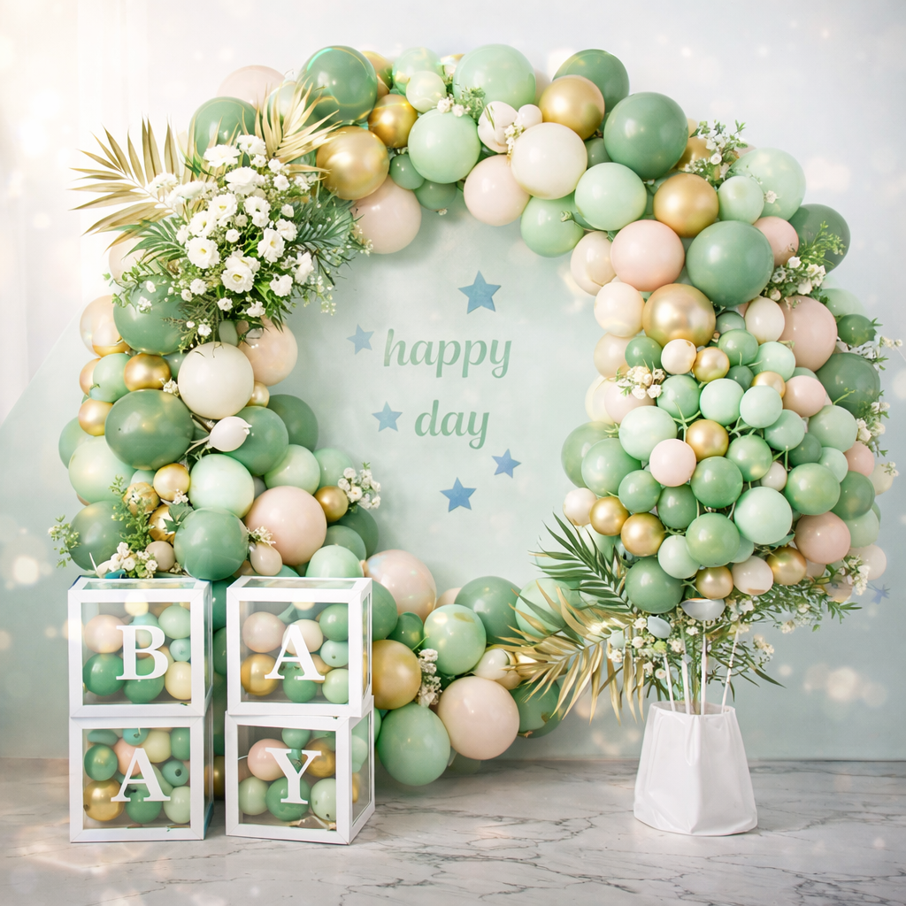 Kit Arche de Ballons Jungle Safari – Décoration Anniversaire Bébé & Enfant – Thème Animaux