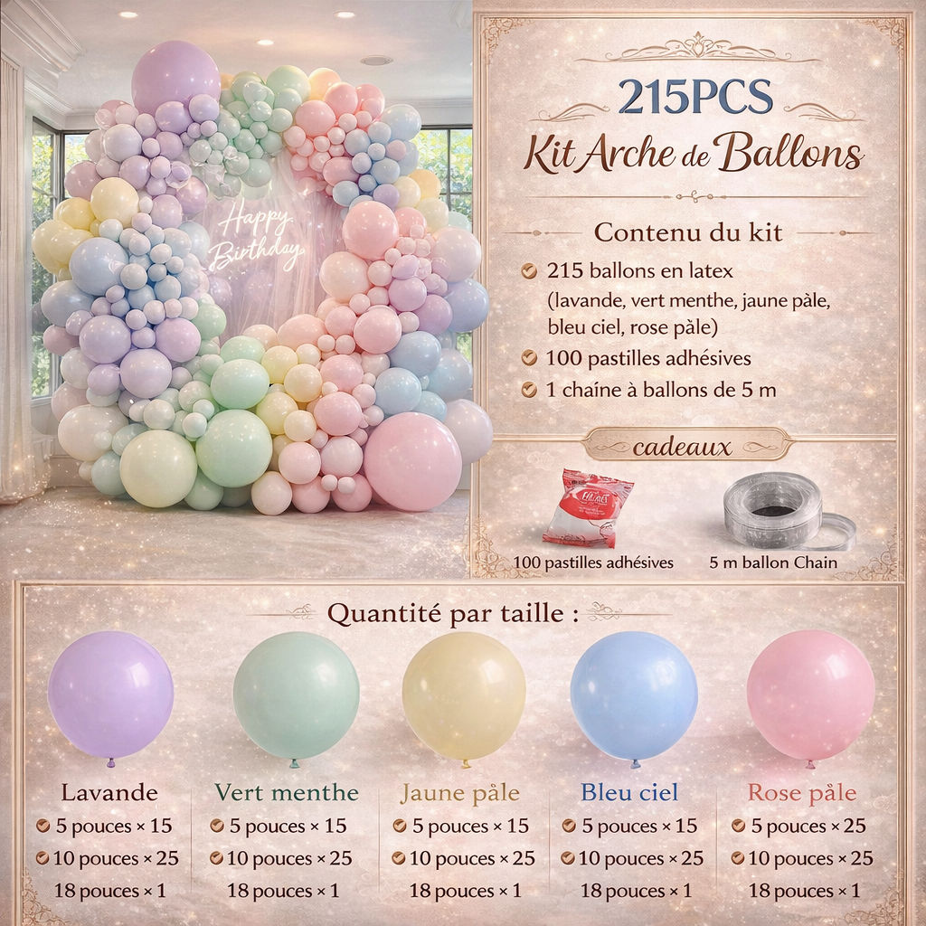 Kit Arche de Ballons Bohème 120 Pièces – Marron, Beige, Nude & Rose | Décoration Baby Shower, Mariage, Anniversaire