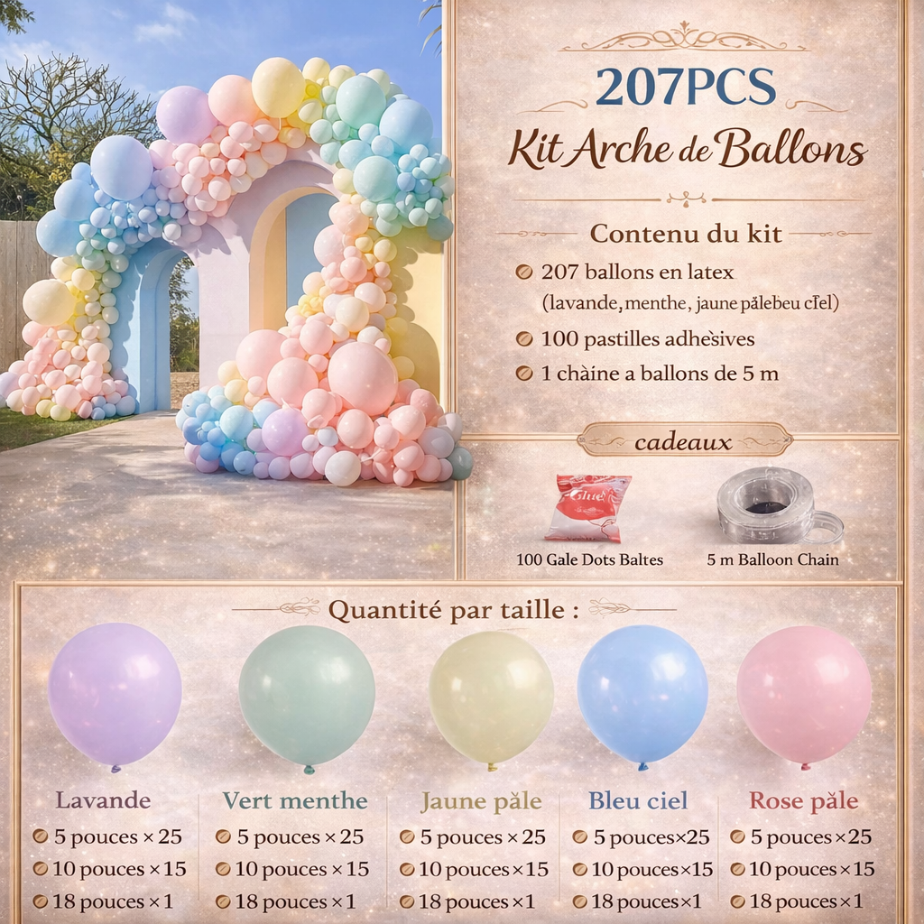 Kit Arche de Ballons Bohème 120 Pièces – Marron, Beige, Nude & Rose | Décoration Baby Shower, Mariage, Anniversaire