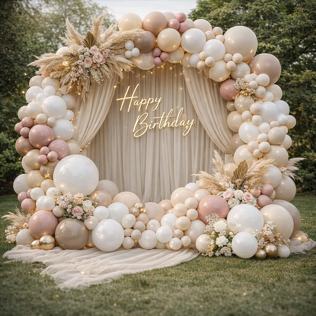 Kit Arche de Ballons Bohème 120 Pièces – Marron, Beige, Nude & Rose | Décoration Baby Shower, Mariage, Anniversaire