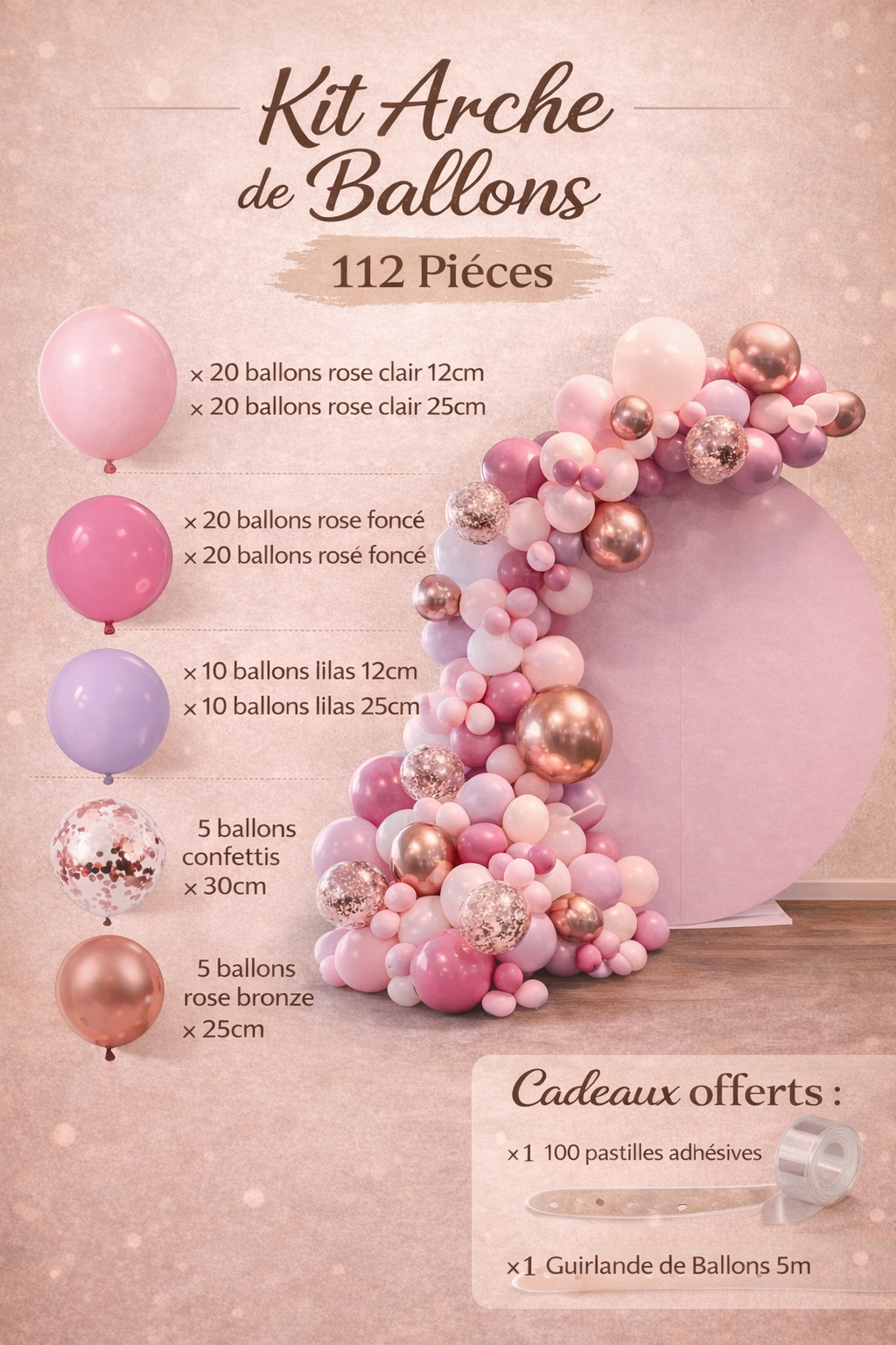 Kit Arche de Ballons Gender Reveal – Fille ou Garçon – Ballons Rose Bleu Or pour Baby Shower, Anniversaire ou Mariage