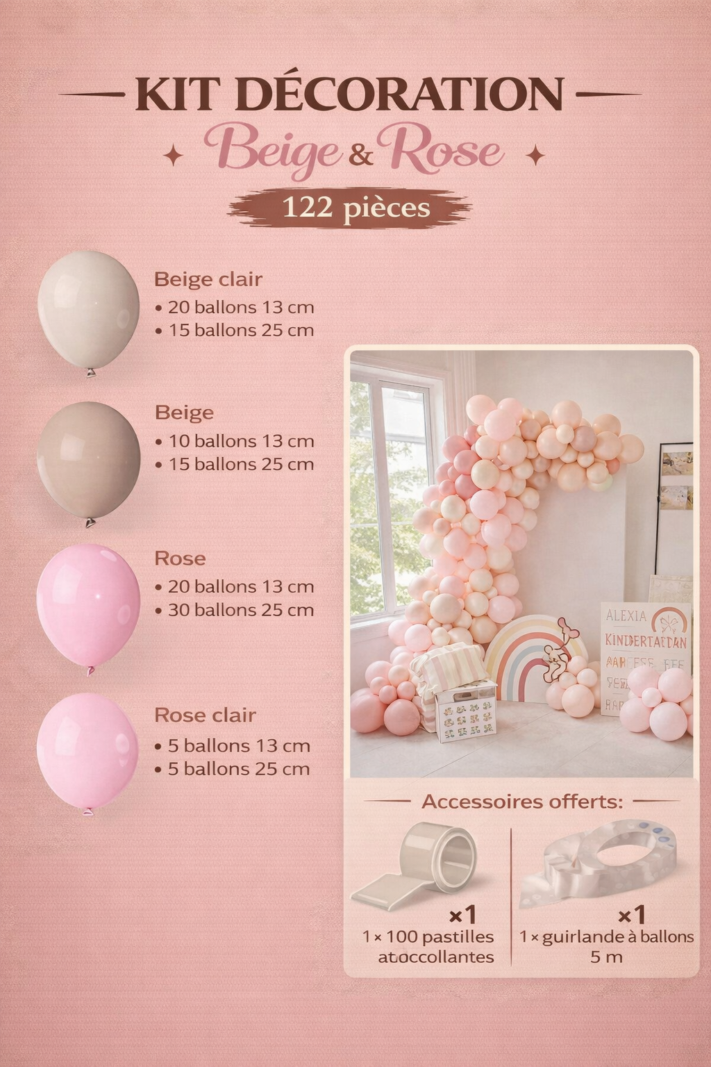 Kit Arche de Ballons Gender Reveal – Fille ou Garçon – Ballons Rose Bleu Or pour Baby Shower, Anniversaire ou Mariage
