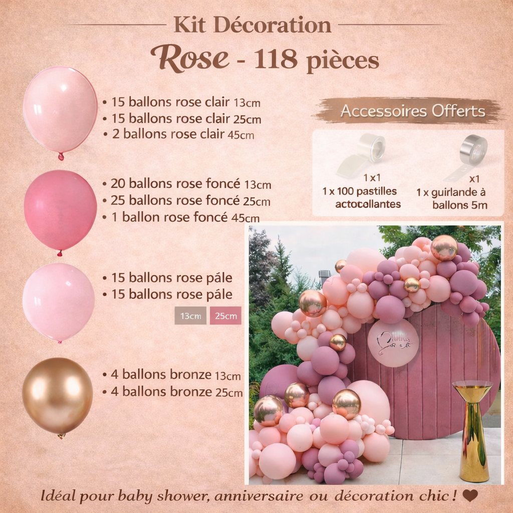 Kit Arche de Ballons Gender Reveal – Fille ou Garçon – Ballons Rose Bleu Or pour Baby Shower, Anniversaire ou Mariage