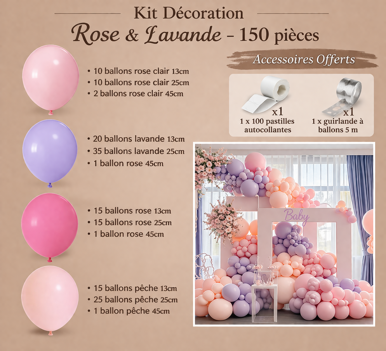 Kit Arche de Ballons Gender Reveal – Fille ou Garçon – Ballons Rose Bleu Or pour Baby Shower, Anniversaire ou Mariage