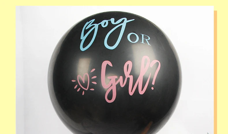 Ballon Géant Révélation du Genre 36" – Boy or Girl Noir | Baby Shower
