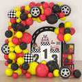 Kit Guirlande de Ballons Thème Course – 111 pièces | Décoration Anniversaire Voiture