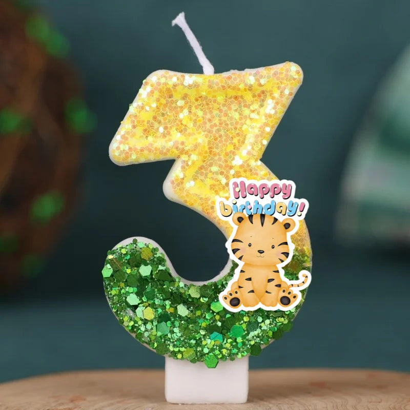 Bougie Anniversaire Animaux de la Jungle – Chiffre Léopard