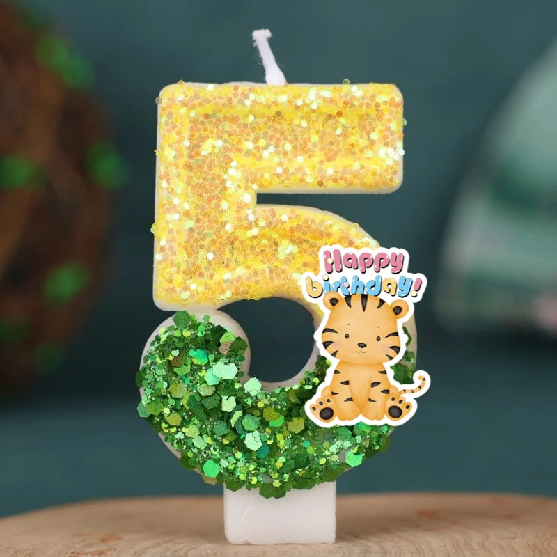 Bougie Anniversaire Animaux de la Jungle – Chiffre Léopard