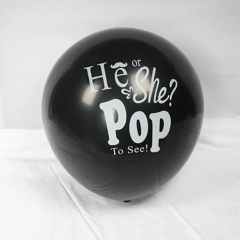 Ballon Géant Révélation du Genre 36" – Boy or Girl Noir | Baby Shower