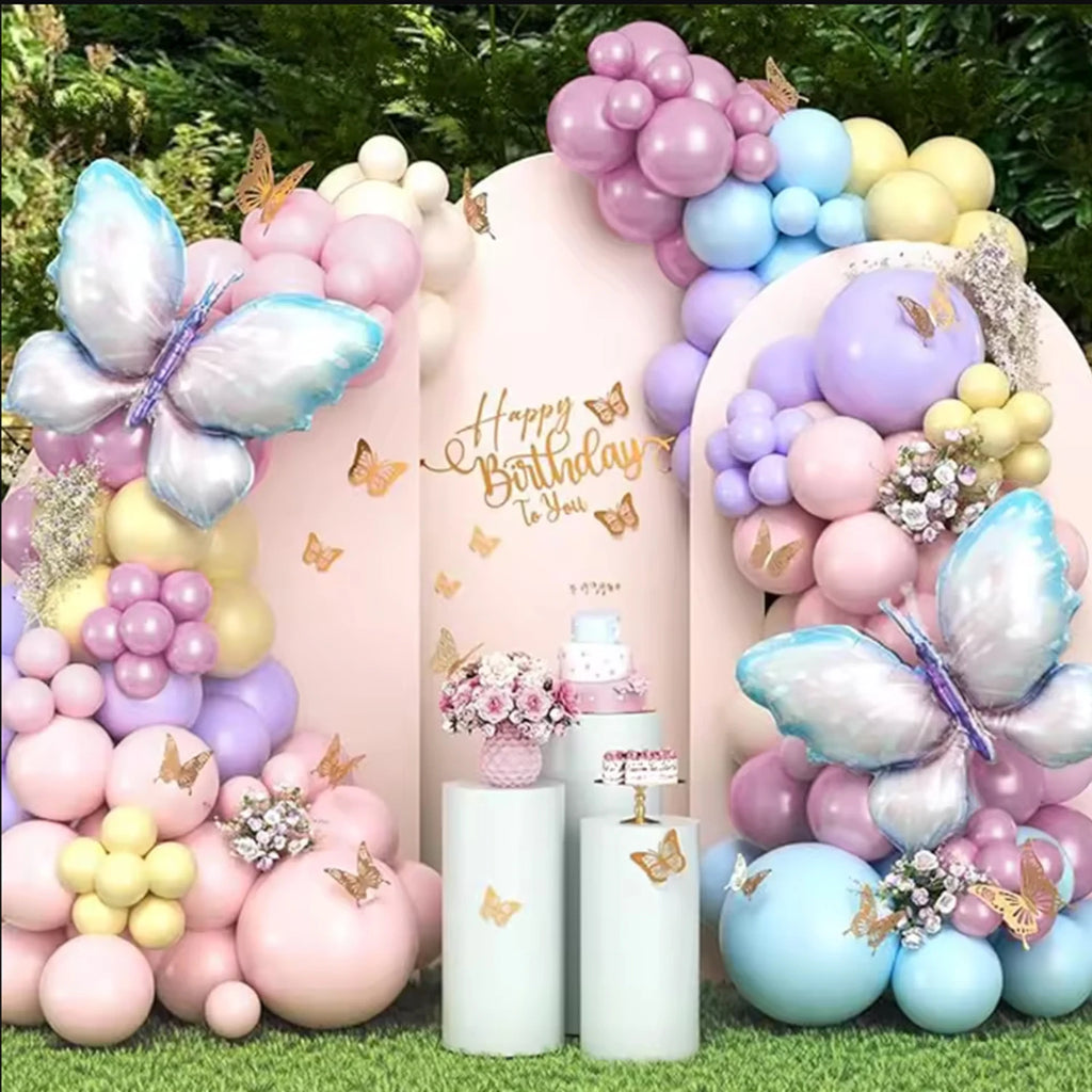 Kit Ballons Papillon Rose & Violet 93 Pièces – Décoration Anniversaire & Fête