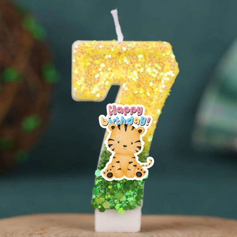 Bougie Anniversaire Animaux de la Jungle – Chiffre Léopard