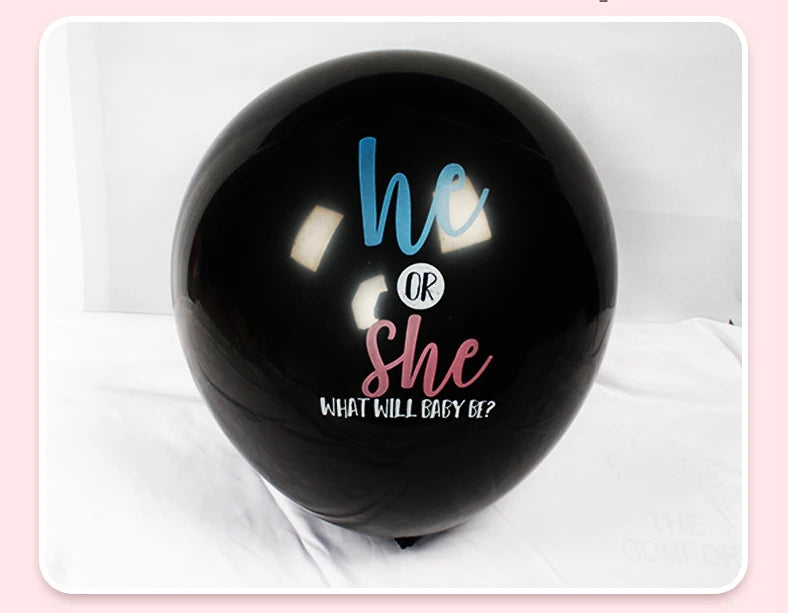 Ballon Géant Révélation du Genre 36" – Boy or Girl Noir | Baby Shower