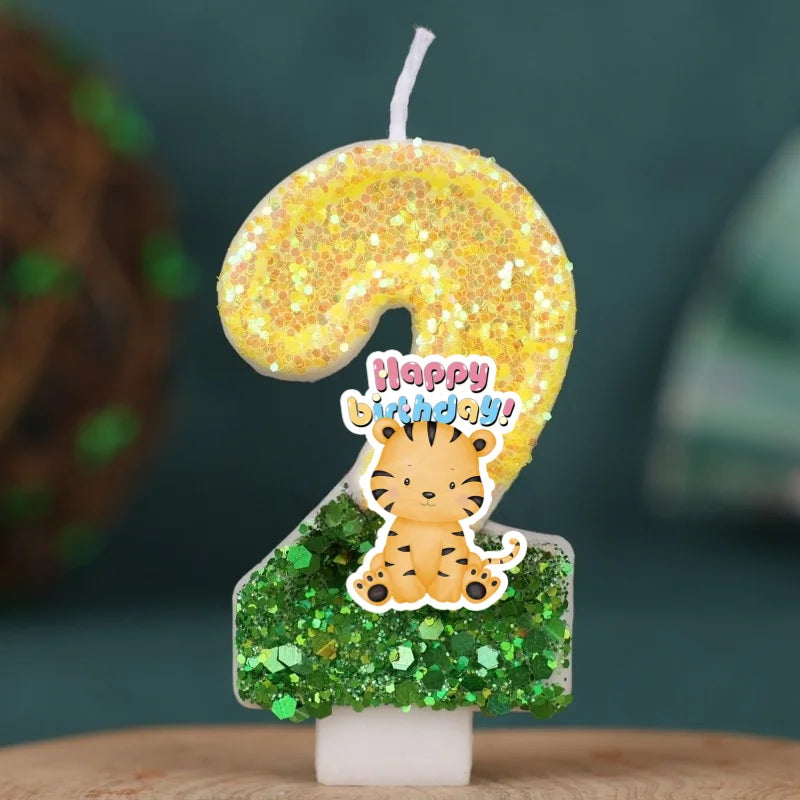 Bougie Anniversaire Animaux de la Jungle – Chiffre Léopard