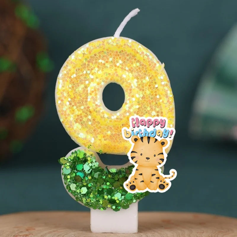 Bougie Anniversaire Animaux de la Jungle – Chiffre Léopard