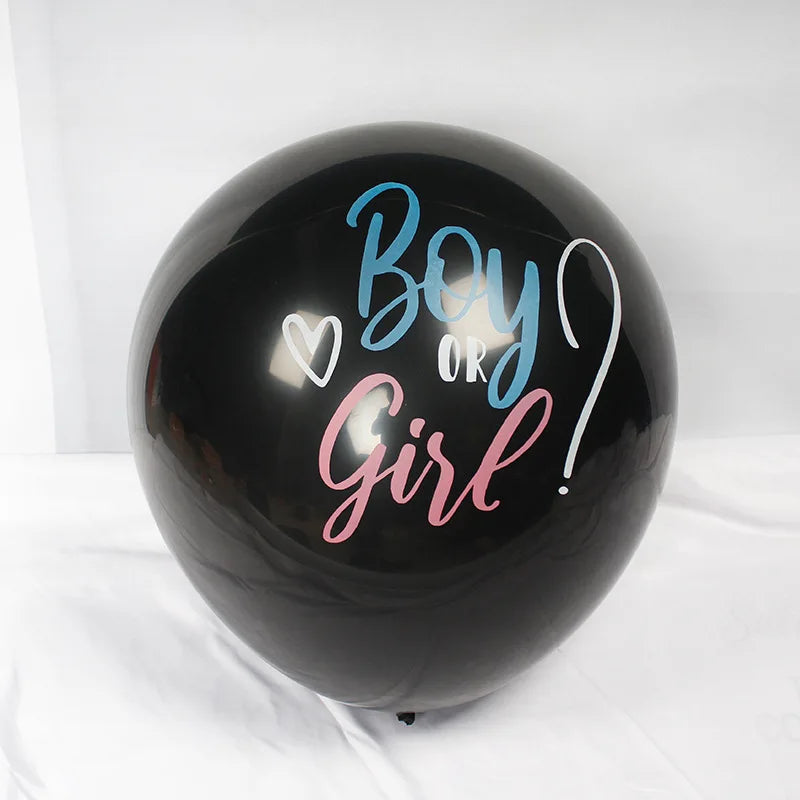 Ballon Géant Révélation du Genre 36" – Boy or Girl Noir | Baby Shower
