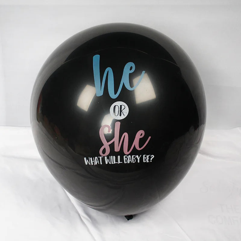 Ballon Géant Révélation du Genre 36" – Boy or Girl Noir | Baby Shower