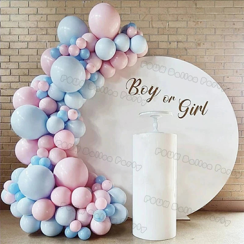Kit Arche de Ballons Gender Reveal – Fille ou Garçon – Ballons Rose Bleu Or pour Baby Shower, Anniversaire ou Mariage
