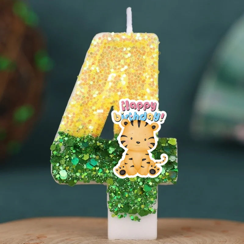 Bougie Anniversaire Animaux de la Jungle – Chiffre Léopard