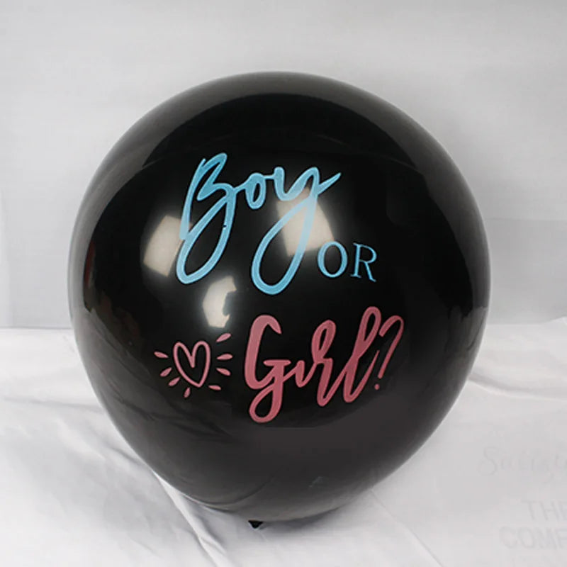 Ballon Géant Révélation du Genre 36" – Boy or Girl Noir | Baby Shower