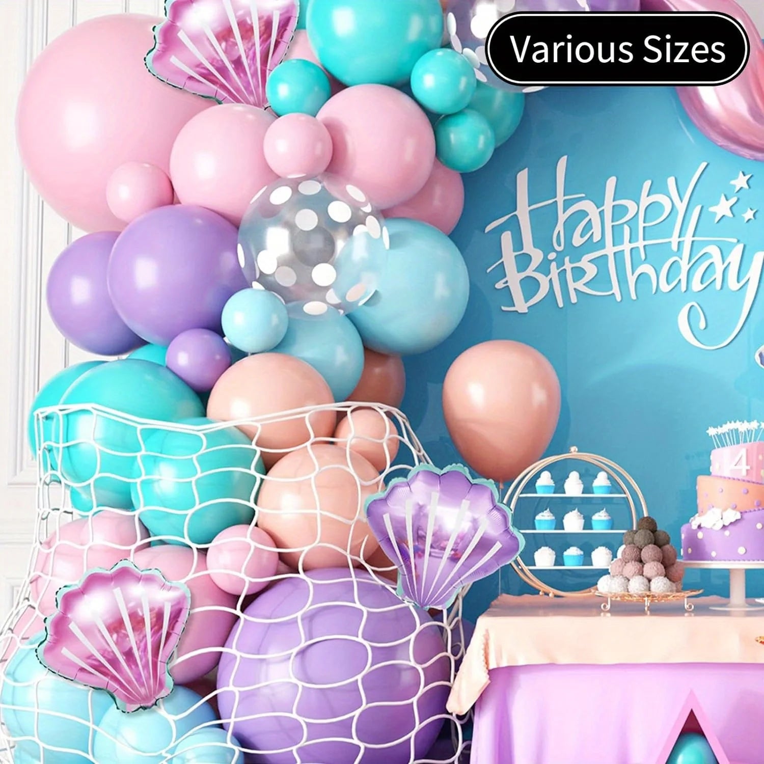 Kit Arche de Ballons Sirène 127 pièces – Décoration Anniversaire Princesse Océan