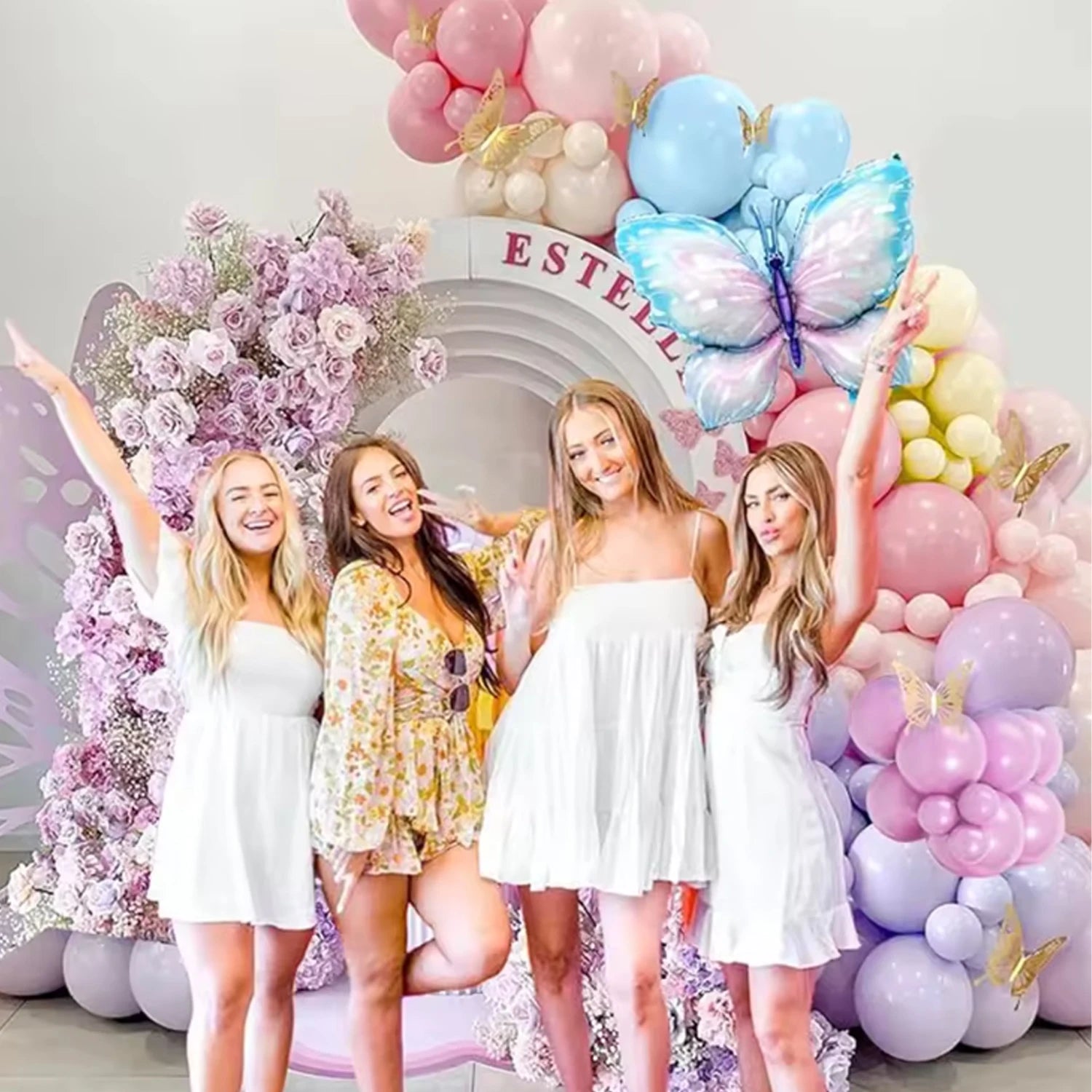 Kit Ballons Papillon Rose & Violet 93 Pièces – Décoration Anniversaire & Fête