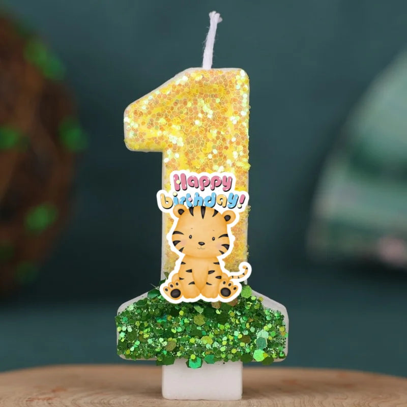 Bougie Anniversaire Animaux de la Jungle – Chiffre Léopard