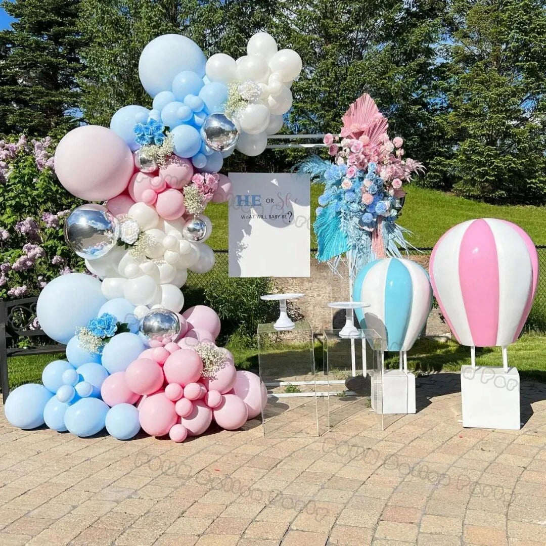 Kit Arche de Ballons Gender Reveal – Fille ou Garçon – Ballons Rose Bleu Or pour Baby Shower, Anniversaire ou Mariage