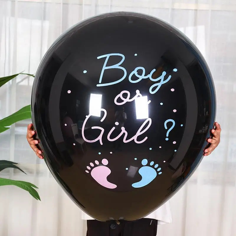 Ballon Géant Révélation du Genre 36" – Boy or Girl Noir | Baby Shower