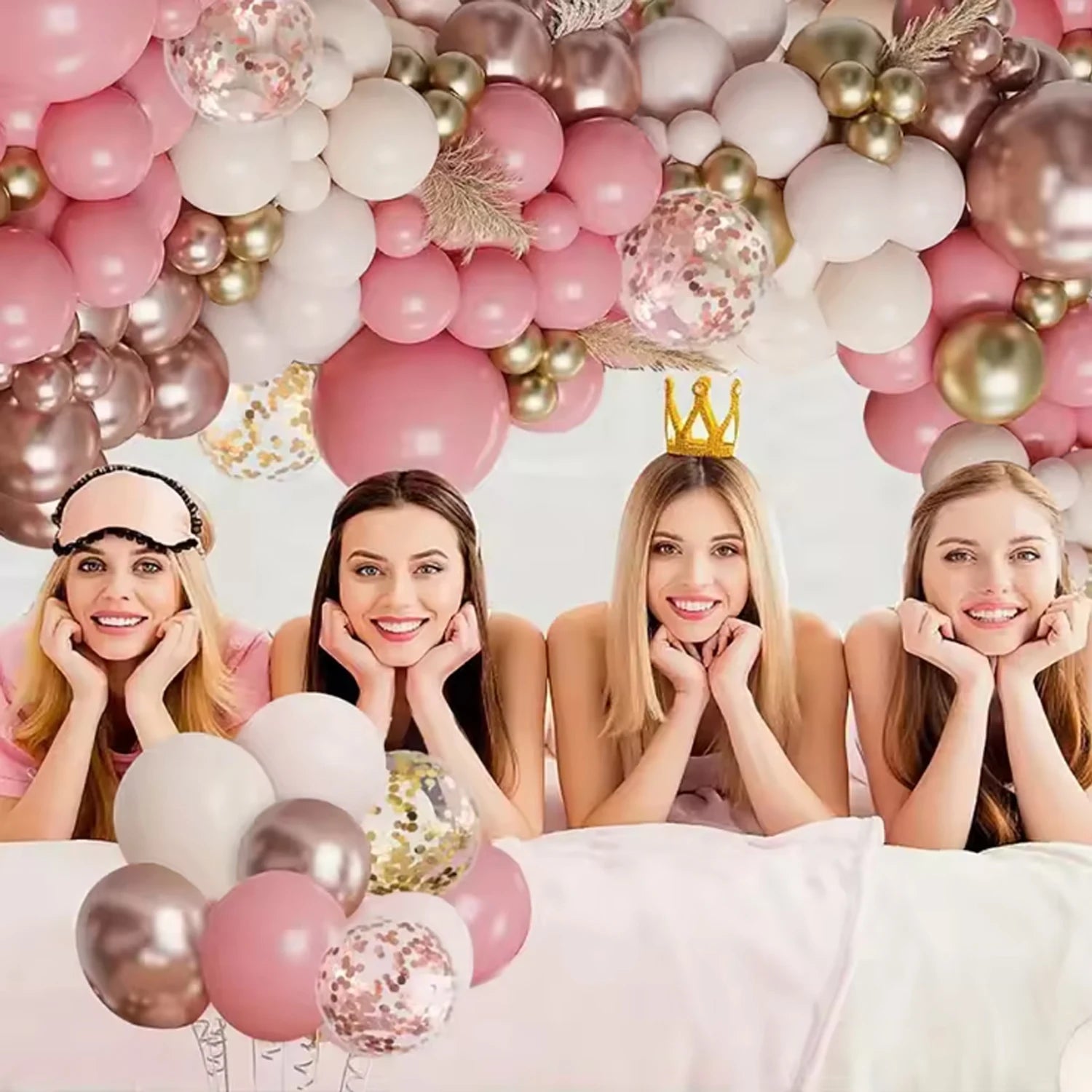 Kit Arche de Ballons Vintage 134 PCS – Rose, Blanc et Sable | Décoration pour Anniversaire, Mariage et Fête