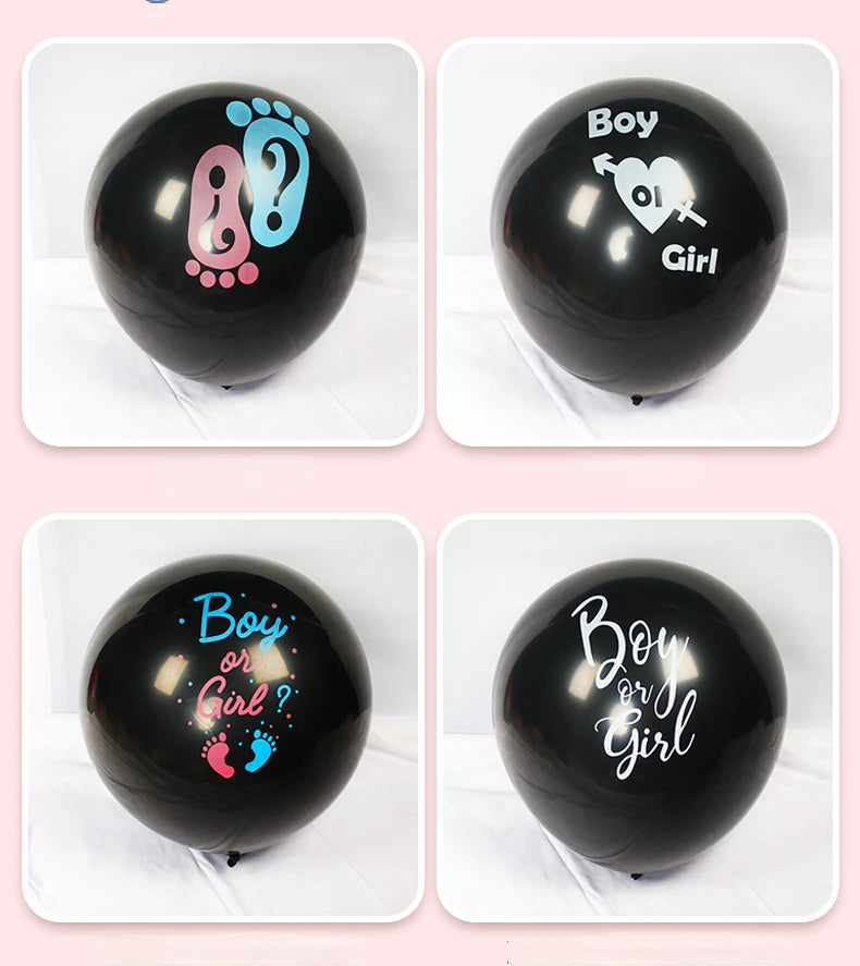 Ballon Géant Révélation du Genre 36" – Boy or Girl Noir | Baby Shower