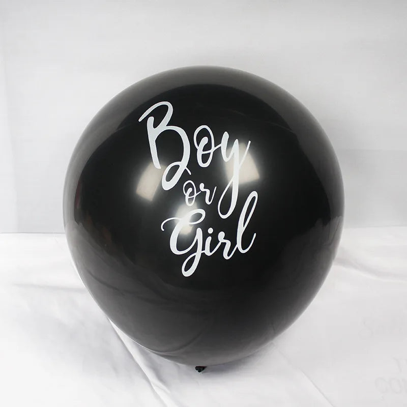 Ballon Géant Révélation du Genre 36" – Boy or Girl Noir | Baby Shower