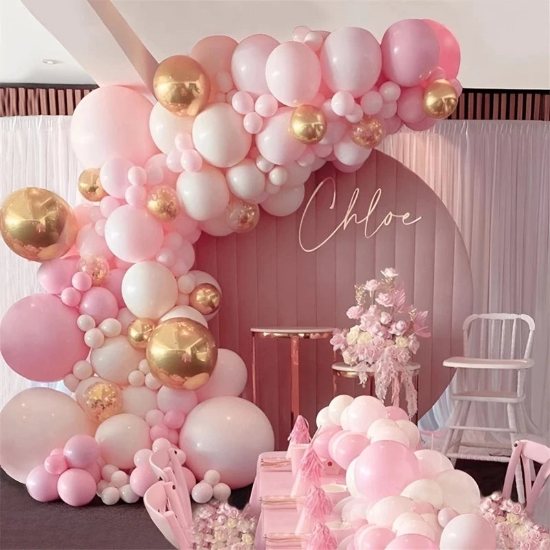 Kit Arche de Ballons Gender Reveal – Fille ou Garçon – Ballons Rose Bleu Or pour Baby Shower, Anniversaire ou Mariage