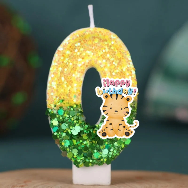 Bougie Anniversaire Animaux de la Jungle – Chiffre Léopard